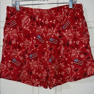 Columbia Red Patterned Women's Cargo Shorts